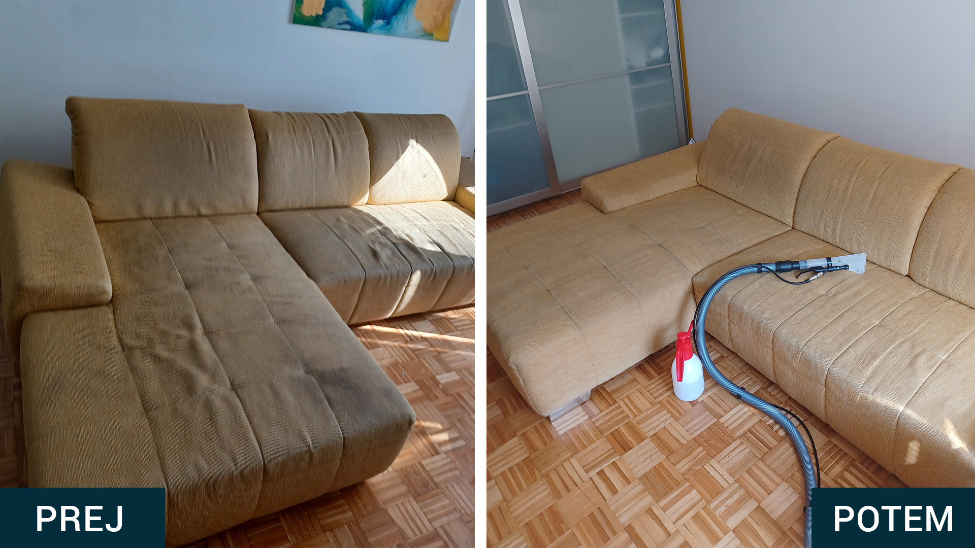 globinsko čiščenje sedežne garniture