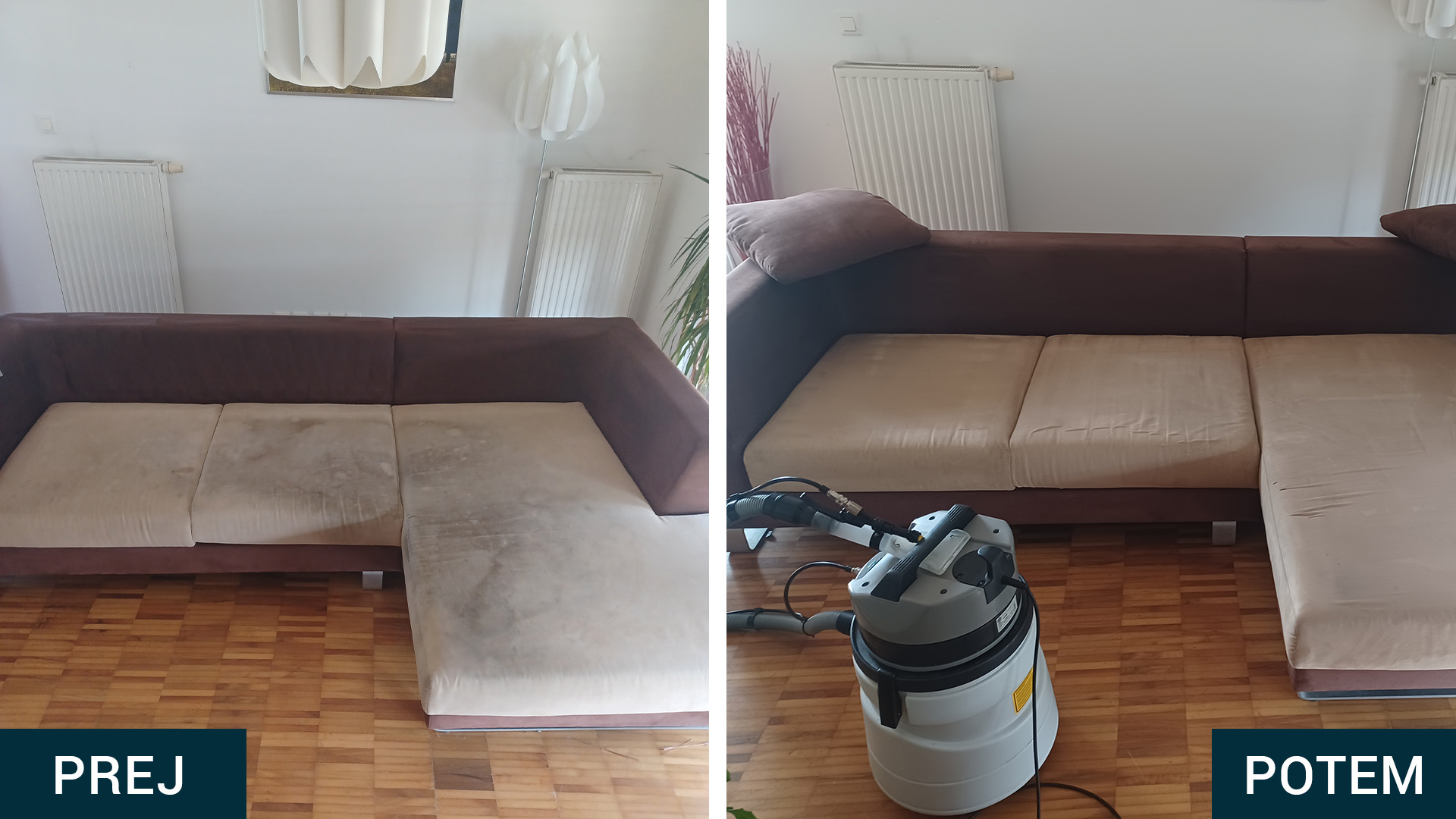 globinsko čiščenje sedežnih garnitur